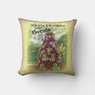 Merry Christmas from Florida Bromeliad Tree Cushion