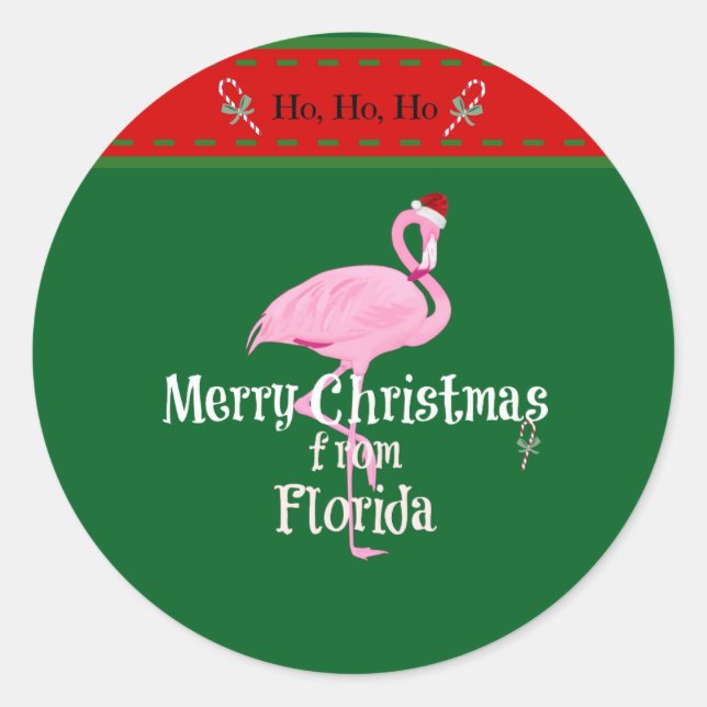 Merry Christmas from Florida Classic Round Sticker (Front)