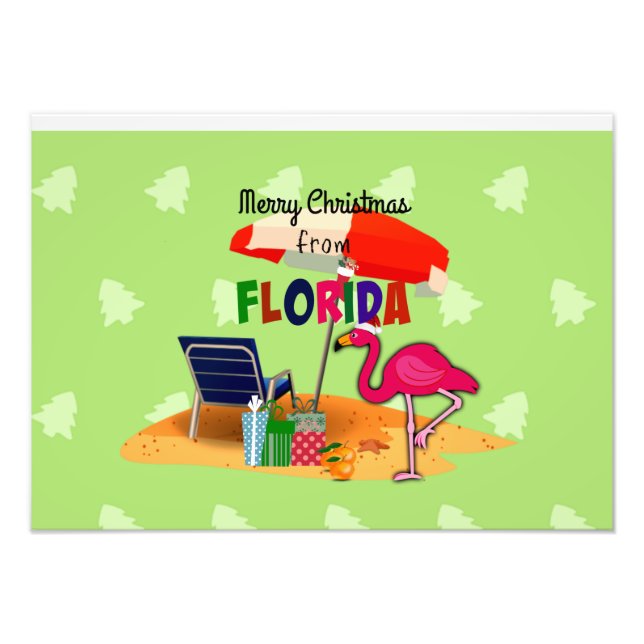 Merry Christmas from Florida, colourful Photo Print (Front)