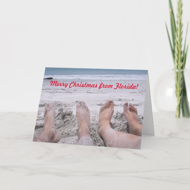 Merry Christmas from Florida funny holiday beach Card (Front)