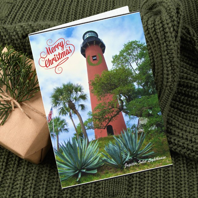 Merry Christmas from Florida Jupiter Lighthouse  Holiday Card (Creator Uploaded)