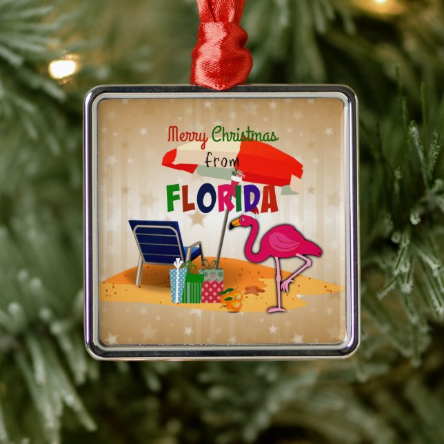 Merry Christmas from Florida Metal Tree Decoration (Tree)