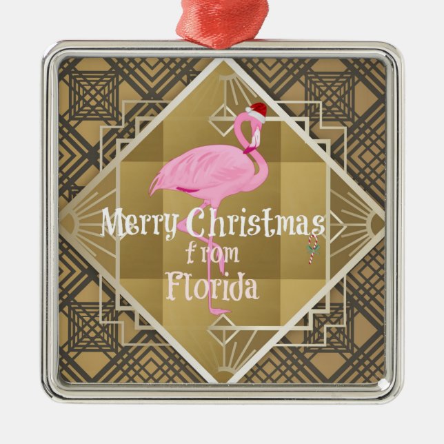 Merry Christmas from Florida Metal Tree Decoration (Front)