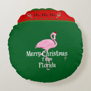 Merry Christmas from Florida Round Cushion