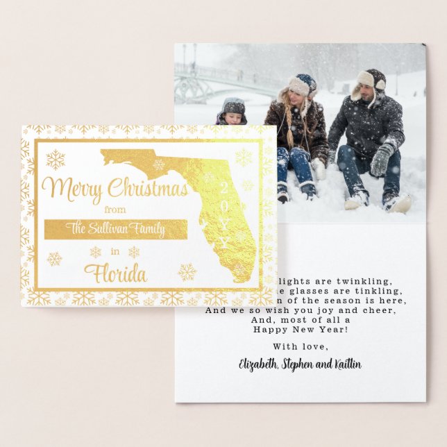 Merry Christmas from Florida State | Photo Foil Card (Display)