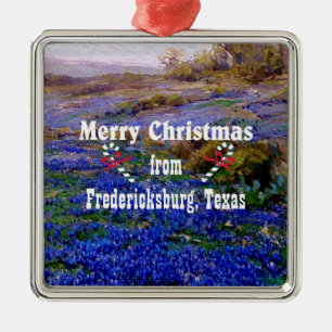 Merry Christmas from Fredericksburg, Texas Metal Tree Decoration