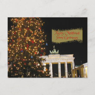 Merry Christmas from Germany Brandenburg Gate Postcard