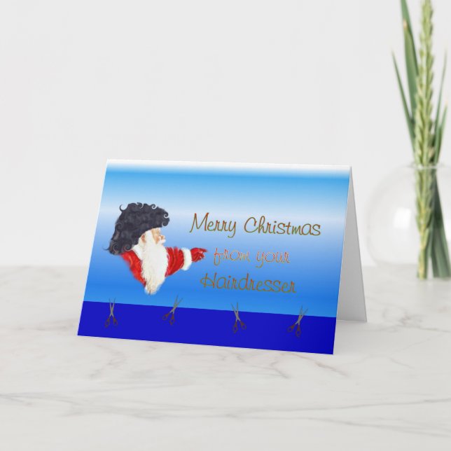 Merry Christmas from hairdresser hairstylist Holiday Card (Front)