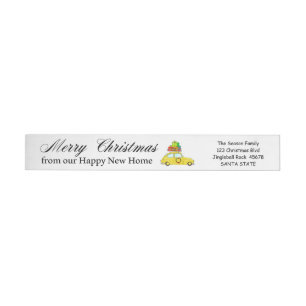 Merry Christmas from Happy New Home Christmas car Wrap Around Label