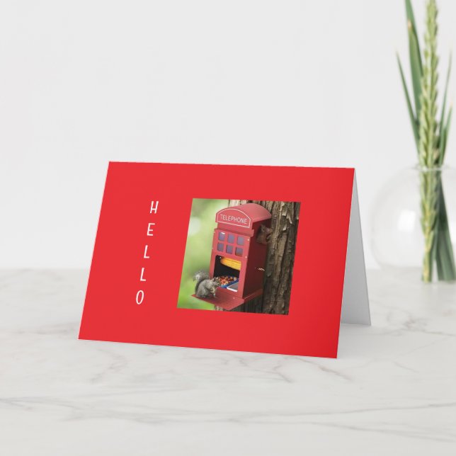 "MERRY CHRISTMAS" FROM HUNGRY SQUIRREL  HOLIDAY CARD (Front)