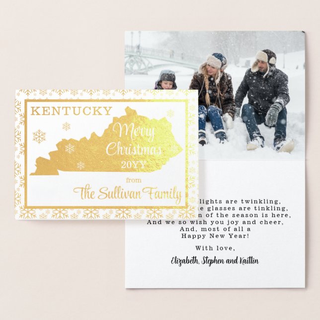 Merry Christmas from Kentucky State | Photo Foil Card (Display)
