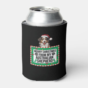Merry Christmas From My Australian Shepherd Classi Can Cooler