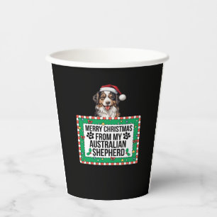 Merry Christmas From My Australian Shepherd Classi Paper Cups
