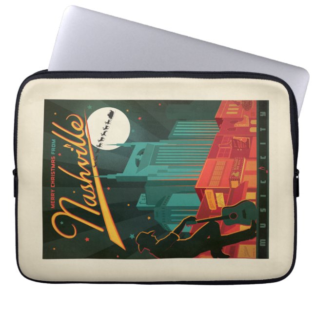Merry Christmas from Nashville Laptop Sleeve (Front)