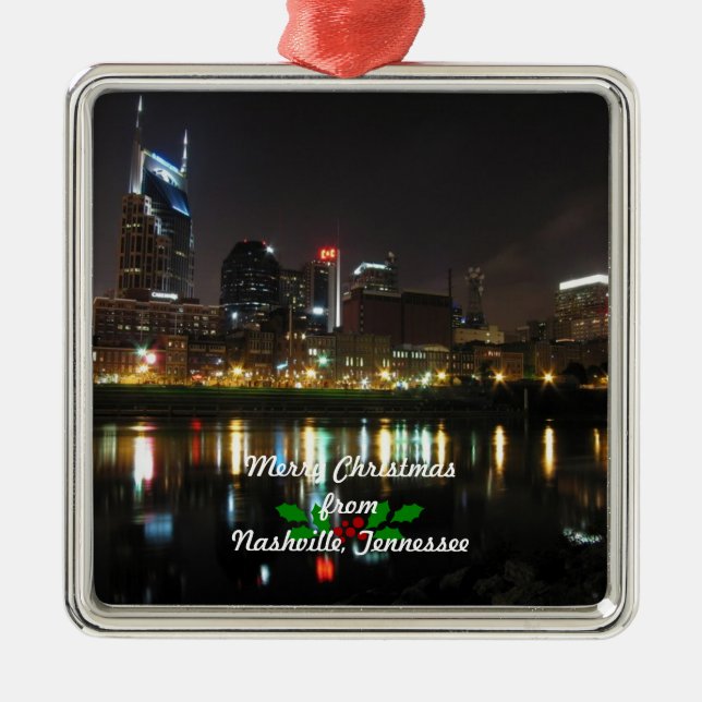 Merry Christmas from Nashville, Metal Tree Decoration (Front)