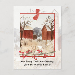 Merry Christmas from New Jersey Farm Personalised Holiday Postcard