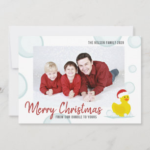 Merry Christmas From Our Bubble Rubber Duck Photo Holiday Card