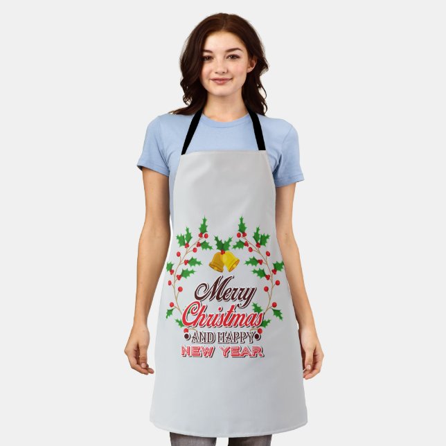 Merry Christmas from Our Family, Happy New Year    Apron (Worn)