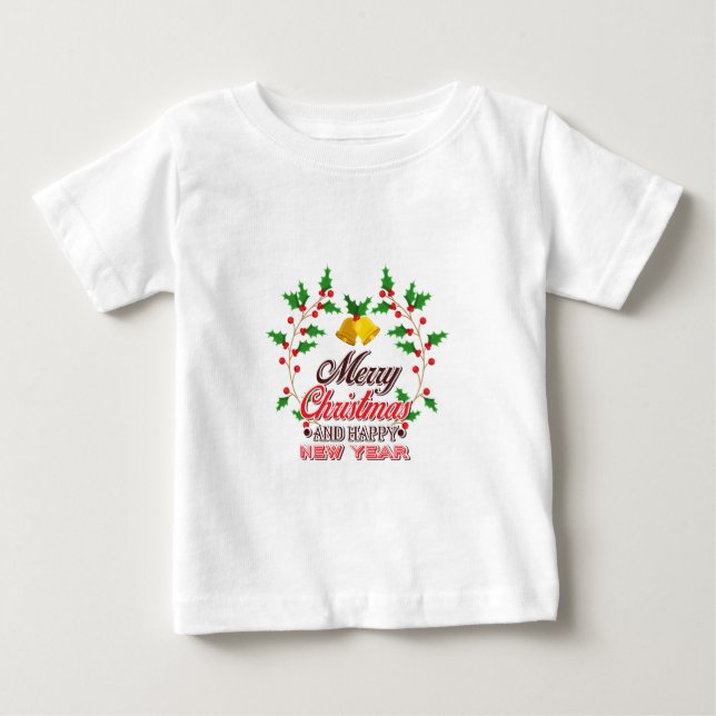 Merry Christmas from Our Family, Happy New Year   Baby T-Shirt (Front)