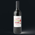 Merry Christmas From Our Gnome To Yours Wine Label<br><div class="desc">Cute and festive retro typography design with a cute gnome with a text-Merry Christmas from our gnome to yours.</div>