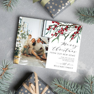 Merry Christmas from our New Home Photo Moving Announcement Postcard