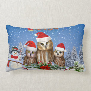 MERRY CHRISTMAS FROM OWL OF US! LUMBAR CUSHION