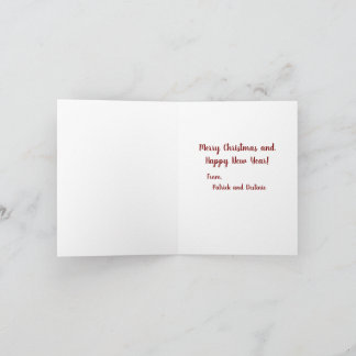 Merry Christmas from Patrick and Destinie Note Car Card