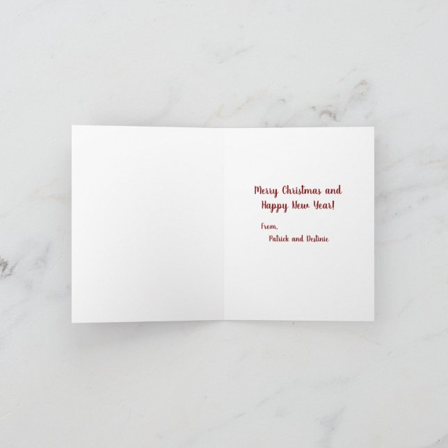 Merry Christmas from Patrick and Destinie Note Card (Inside)