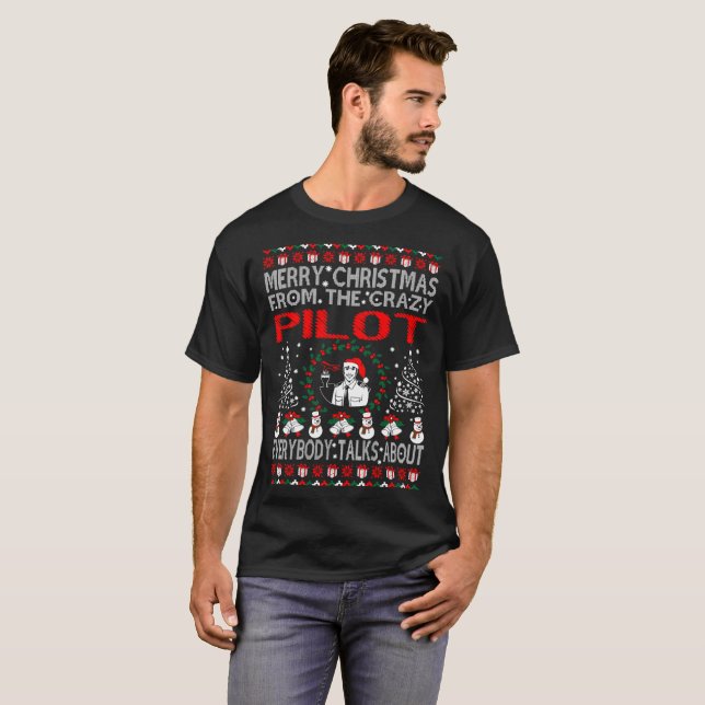 Merry Christmas From Pilot Ugly Sweater Tshirt (Front Full)