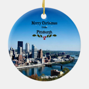 Merry Christmas from Pittsburgh Ceramic Tree Decoration