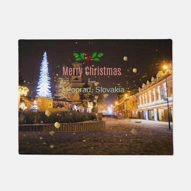 Merry Christmas from Poprad Slovakia Doormat (Front)