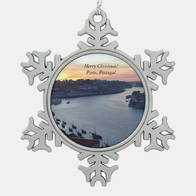 Merry Christmas from Porto Portugal Ornament (Front)