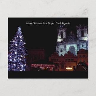 Merry Christmas from Prague, Czech Republic Holiday Postcard