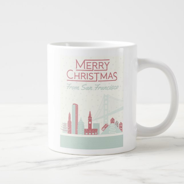 Merry Christmas from San Francisco Large Coffee Mug (Right)