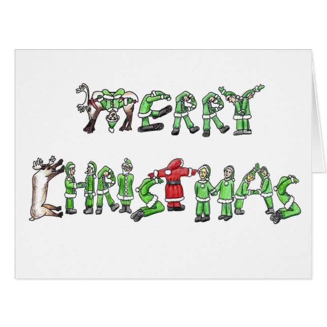 Merry Christmas From Santa and His Helpers (Front Horizontal)