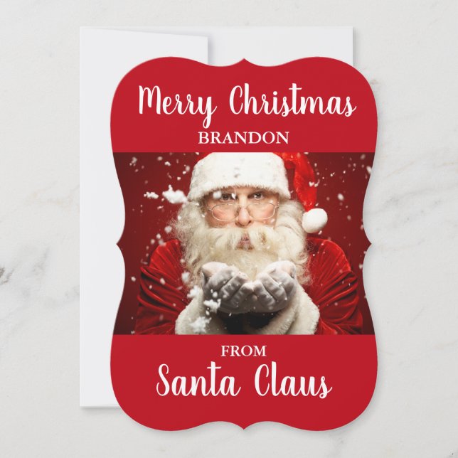 Merry Christmas From Santa Claus ADD NAME Card RB (Front)