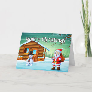 Merry Christmas From Santa Claus Holiday Card