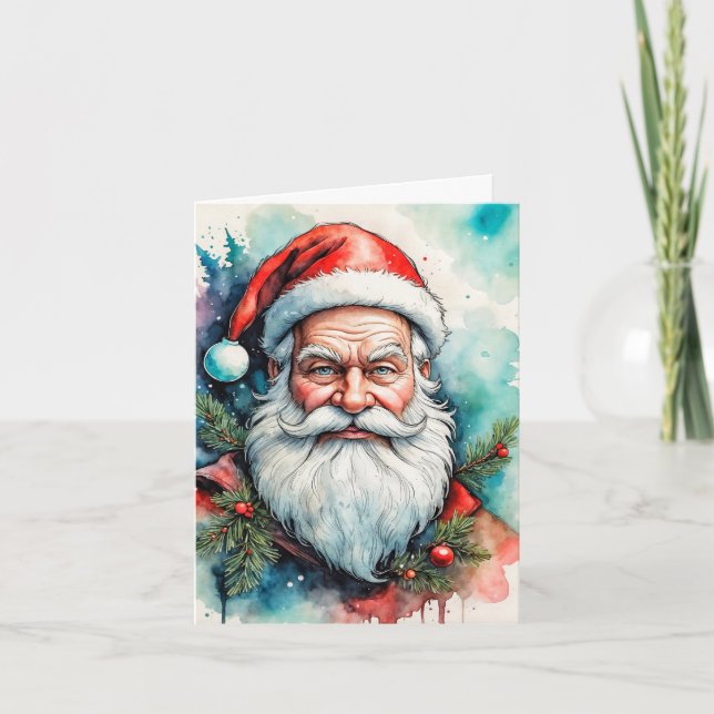 Merry Christmas From Santa Claus Holiday Card (Front)