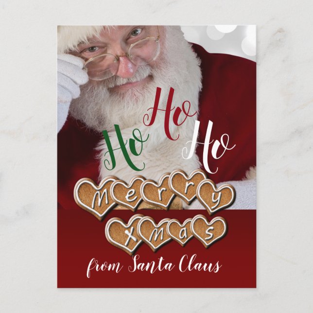 Merry Christmas From Santa Claus - Personalise Holiday Postcard (Front)
