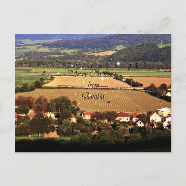 Merry Christmas from Slovakia custom design Holiday Postcard (Front)