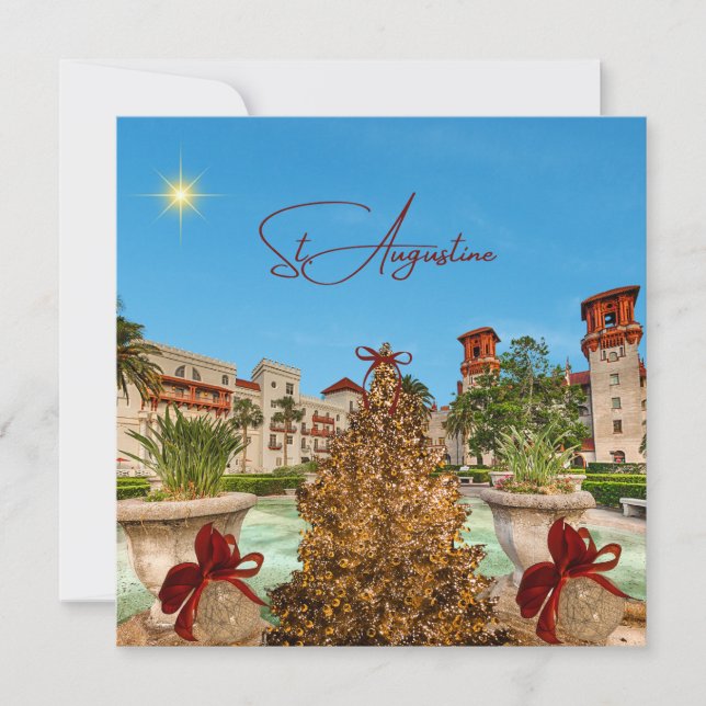 Merry Christmas from St Augustine Florida Elegant Holiday Card (Front)