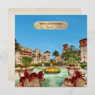 Merry Christmas from St Augustine Florida Elegant Holiday Card