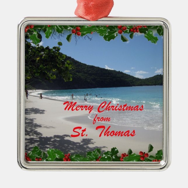 Merry Christmas from St. Thomas Metal Tree Decoration (Front)