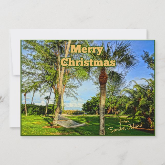 Merry Christmas from Sunny Sanibel Island Florida Holiday Card (Front)