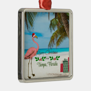 Merry Christmas from Tampa, FL Metal Tree Decoration