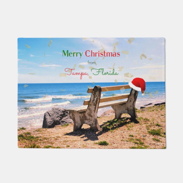 Merry Christmas from Tampa, Florida  Doormat (Front)