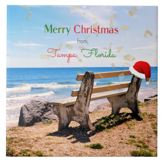 Merry Christmas from Tampa, Florida Tile (Front)