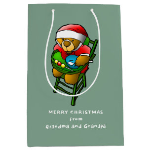 Merry Christmas from Teddy Bear Medium Gift Bag