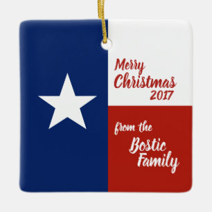 Merry Christmas from Texas Ceramic Tree Decoration