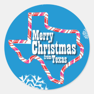 Merry Christmas from Texas Classic Round Sticker